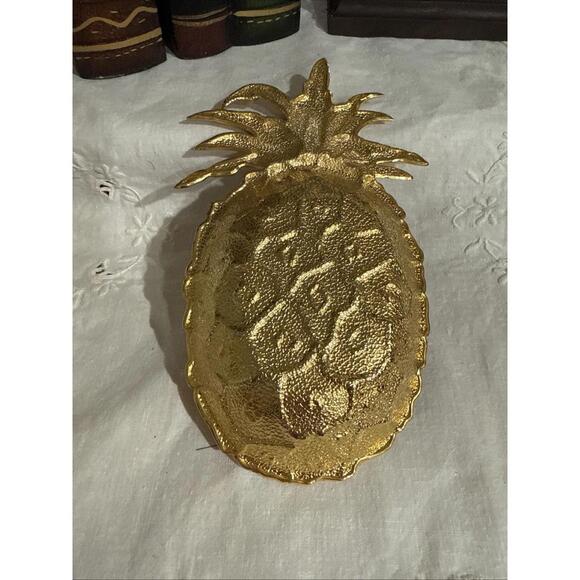 VTG Solid Brass Pineapple Trinket, Keys, Pocket Change Dish 6.5” Colonial - Picture 4 of 7